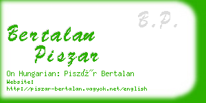 bertalan piszar business card